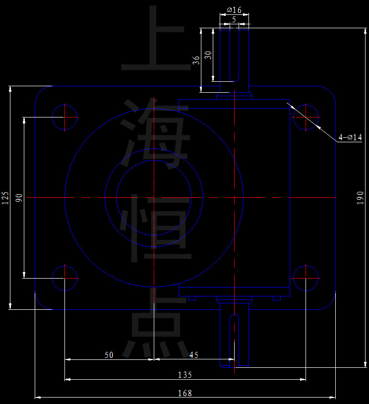 SWL2.5-1B-IV 絲杆升降機外型尺寸CAD圖紙