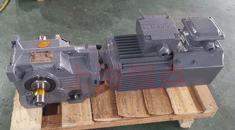 K37系列減速機輸入配變頻電機，輸出雙軸A+B 實物照片