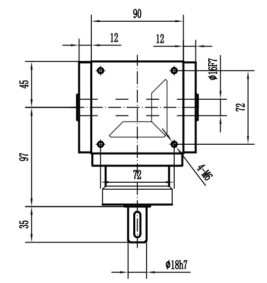 HDA09系列換向器：HDA09-2：1-E外形安裝尺寸圖3